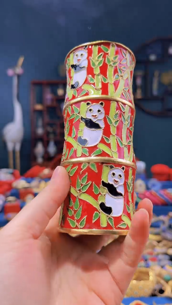 【闪购商品】非遗绝技 景泰蓝笔筒 红