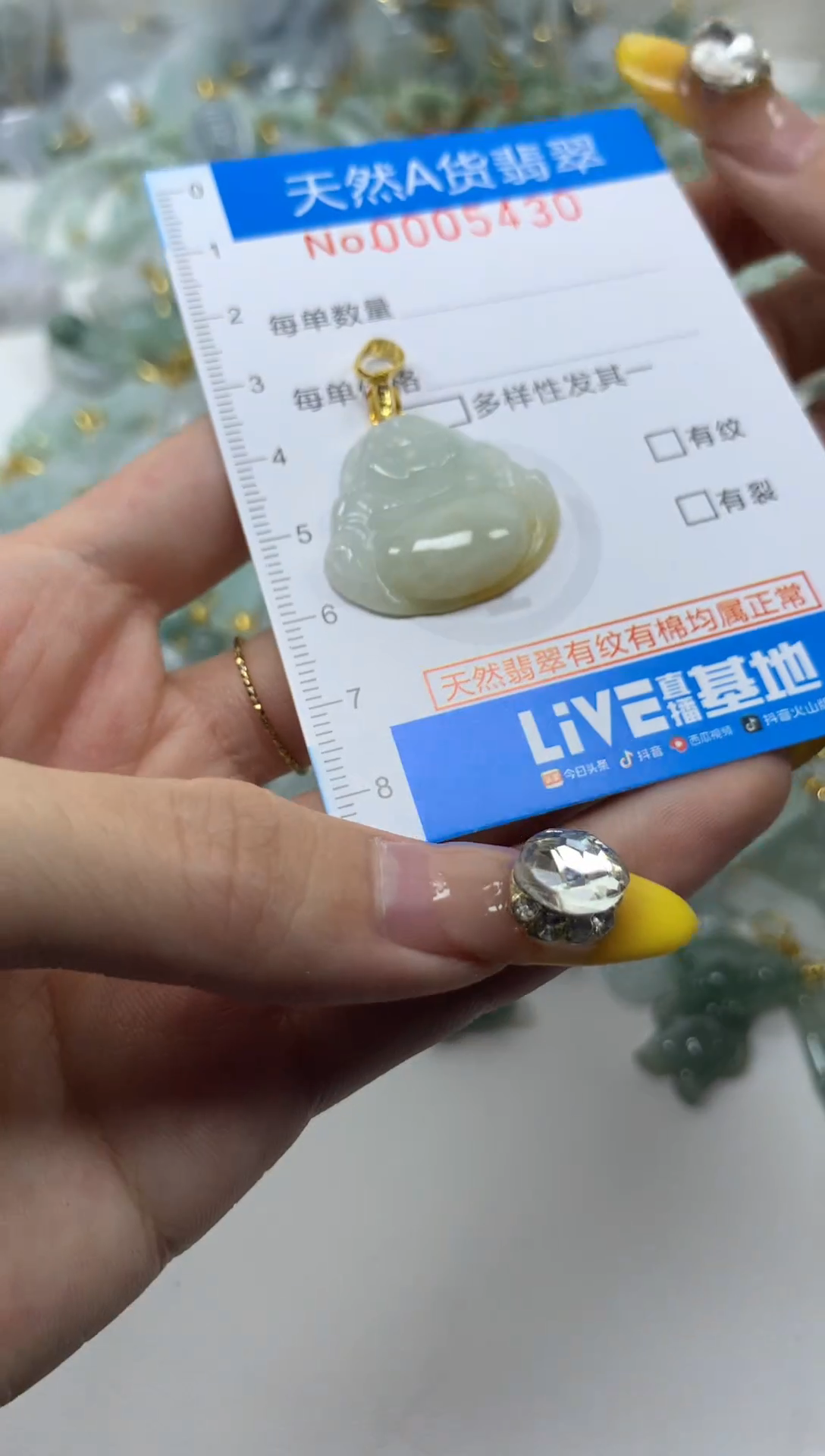 颈饰未镶嵌翡翠净货挂件-5430