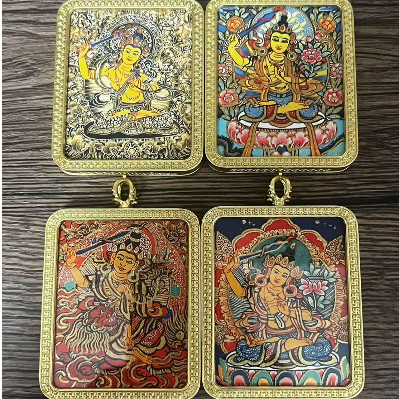 【东藏】文殊 兔生肖守护 手绘描金唐卡