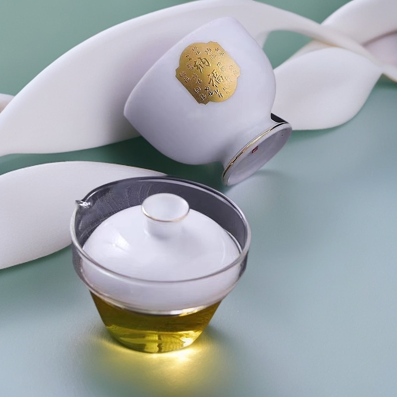 冰种迷你防烫一人饮小型旅行茶杯茶具便携装快客杯露营白瓷泡茶杯