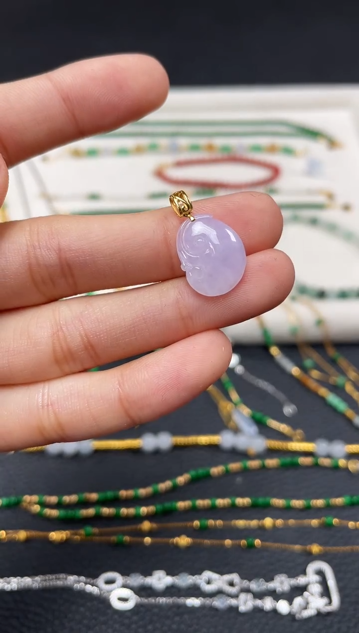 【闪购商品】翡翠吊坠(不含链)18K金镶嵌一个  JK205