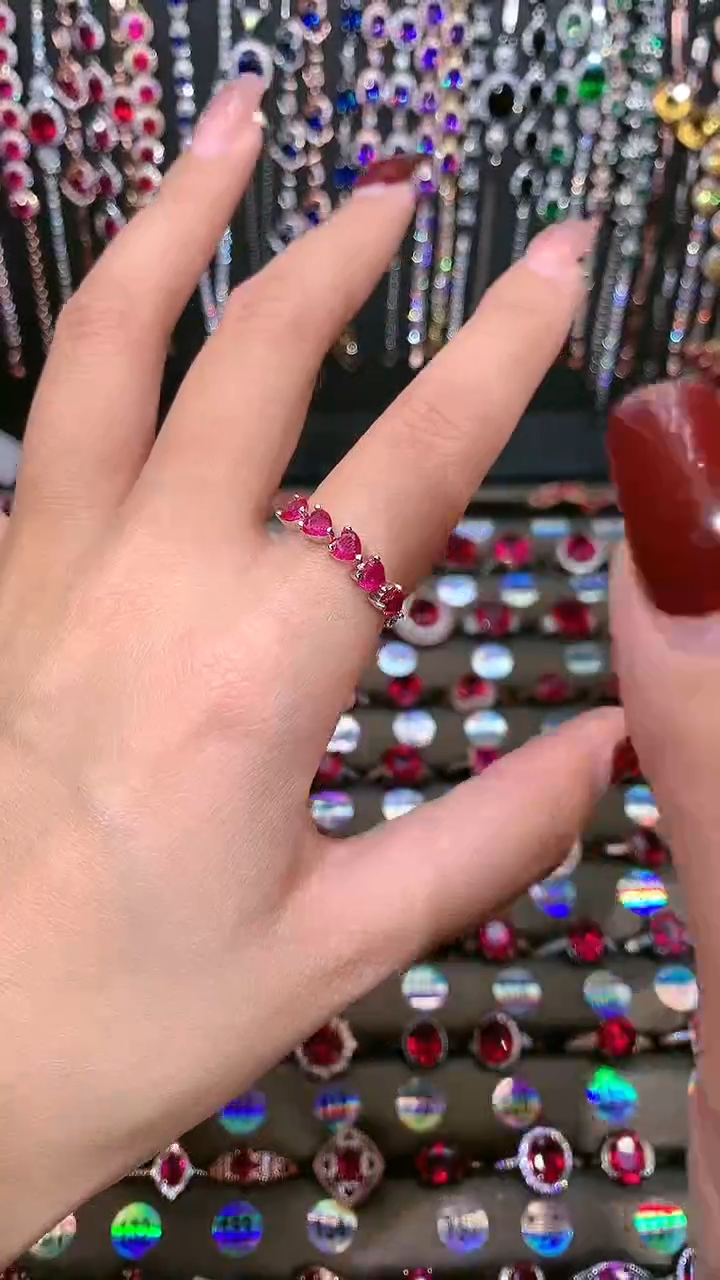 【闪购商品】红宝石戒指银S925镶嵌银色