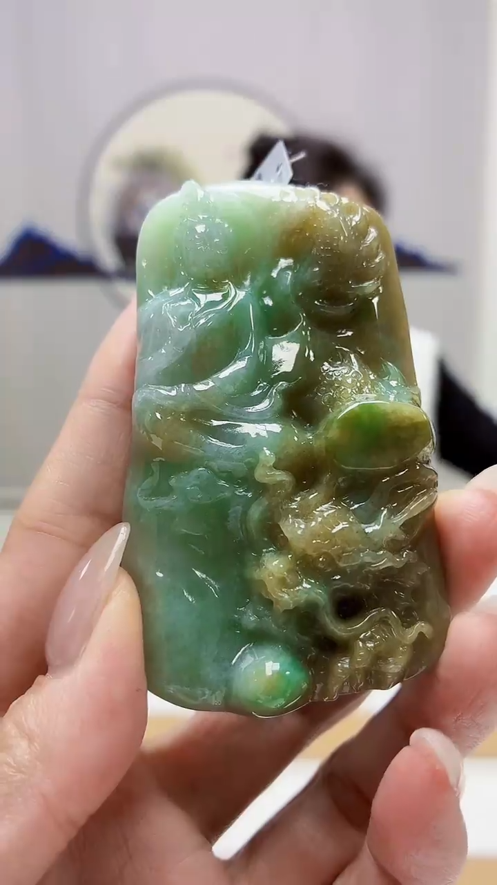 未镶嵌定制翡翠5160MM-毛货挂件70