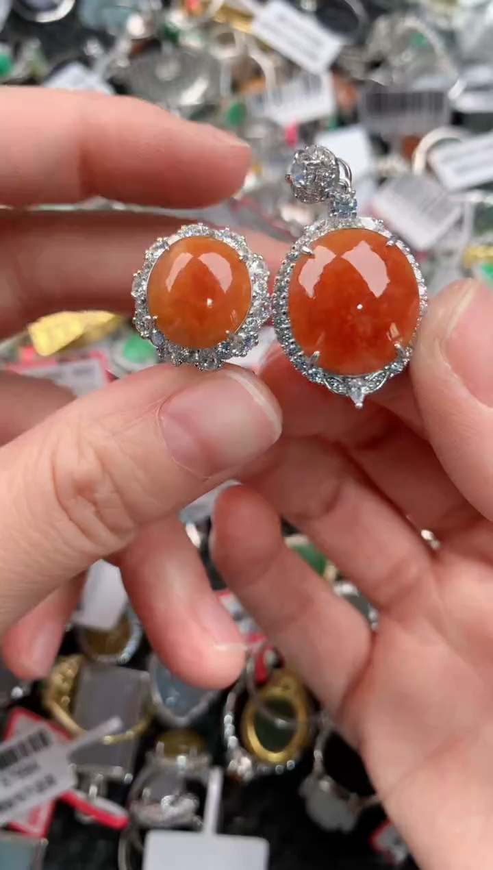 银S925镶嵌戒指翡翠666---2