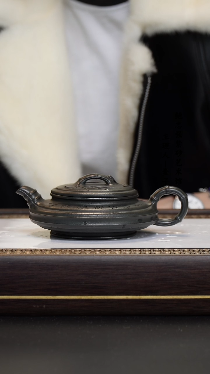 【闪购商品】紫砂茶壶九龄君子兰 双线竹鼓