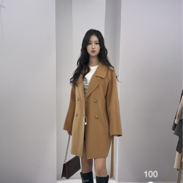 亏米炸【 短款10%山羊魔鬼款】高端气质经典双面羊绒大衣外套小个子