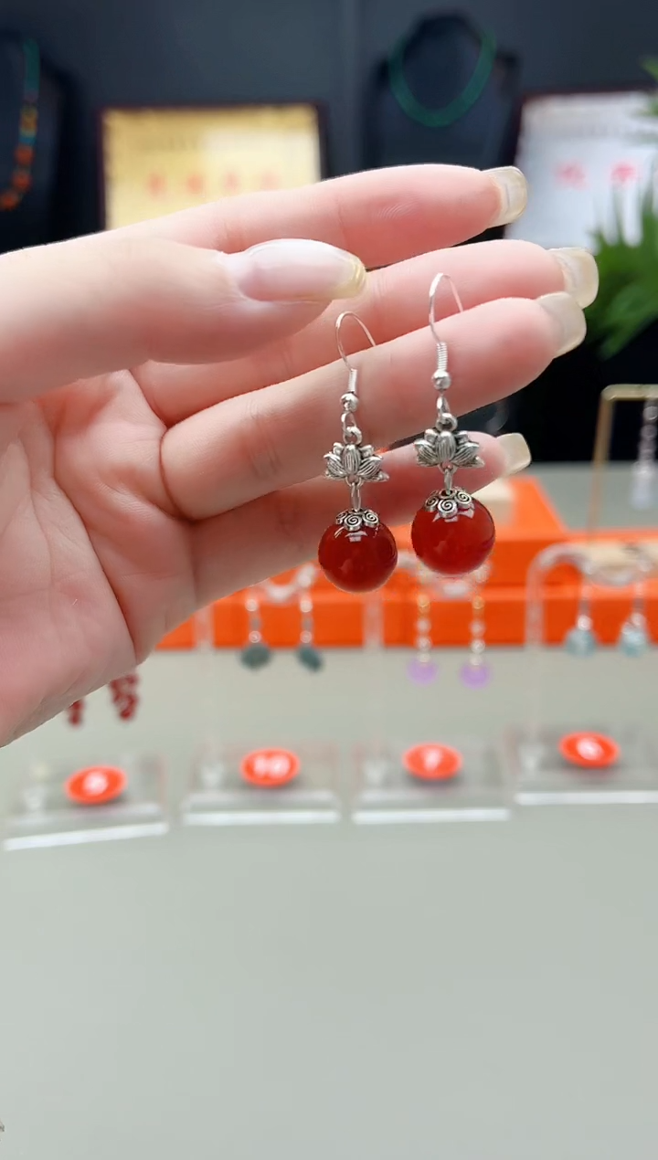 未镶嵌耳钉玛瑙/玉髓718