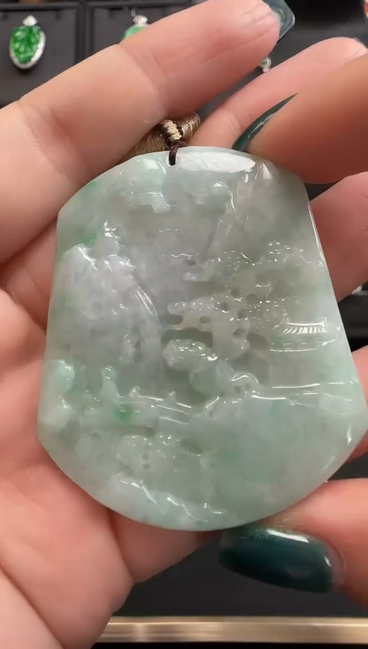 【闪购商品】翡翠颈饰未镶嵌932山水牌一个