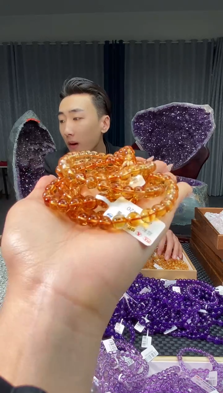 【闪购商品】水晶手链未镶嵌天然黄塔晶水晶三圈多样性发其一