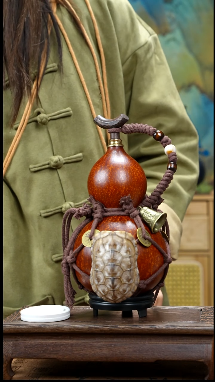 XW064复古网兜款天然酒葫芦（一物一拍）