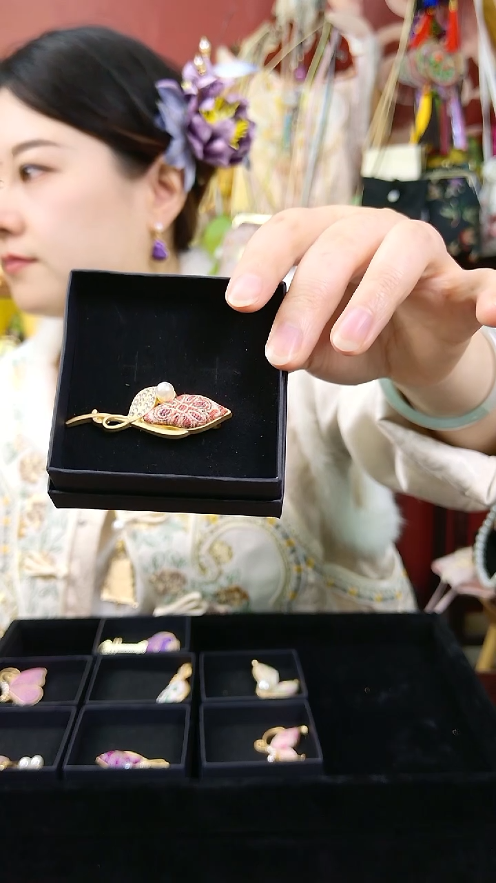 纯铜合金琉璃非遗绒花好美