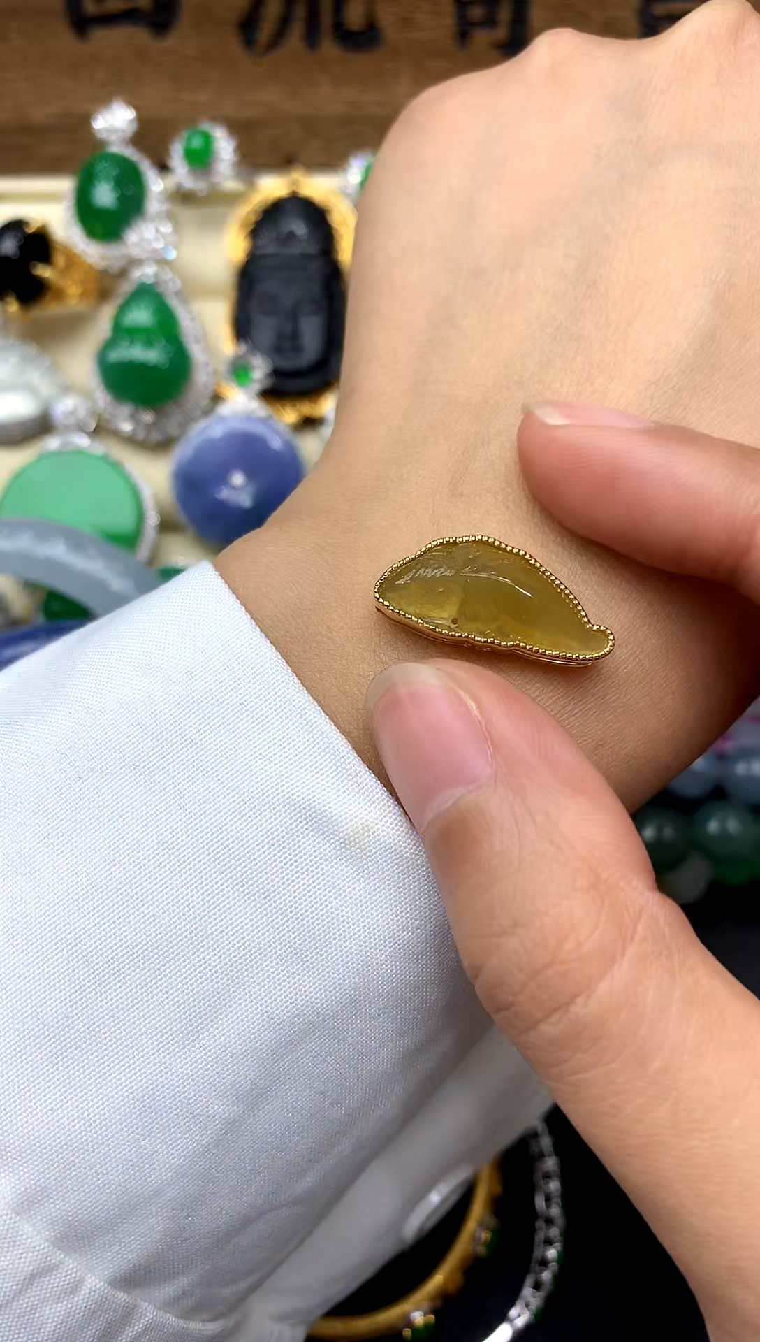 【闪购商品】翡翠颈饰18K金镶嵌80-中国好珍宝