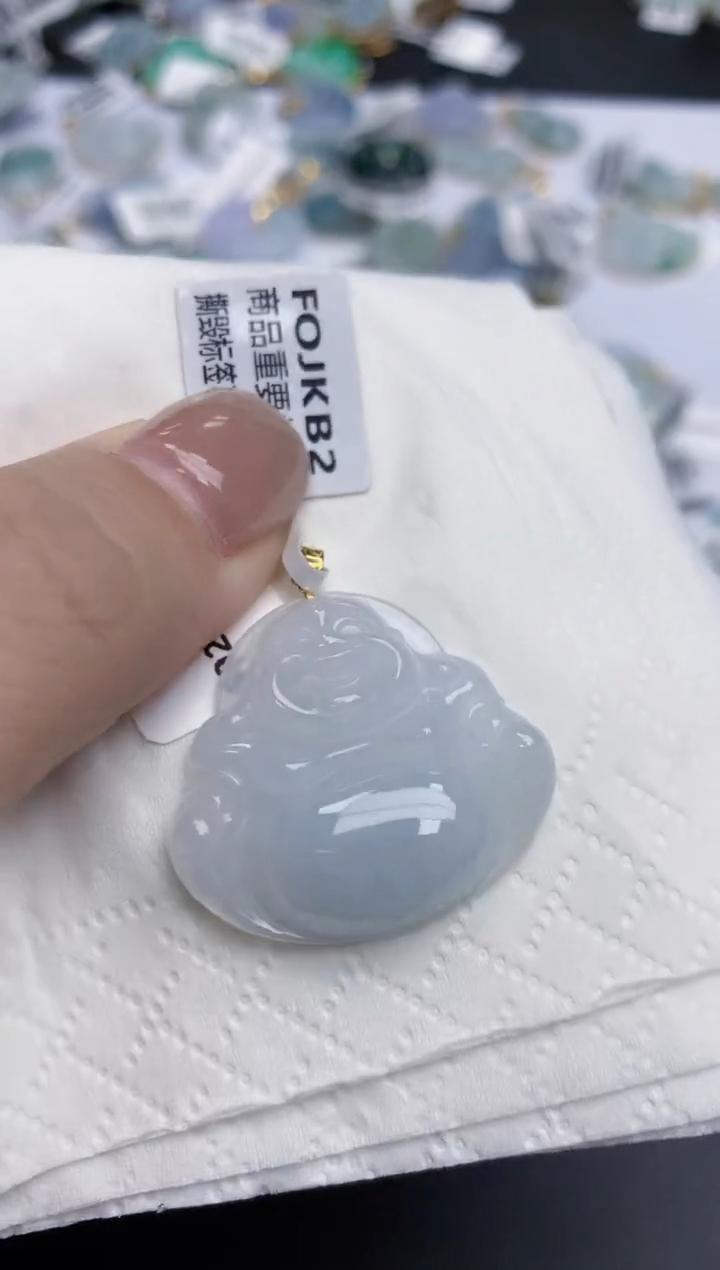 【闪购商品】翡翠颈饰18K金镶嵌天然缅甸翡翠A货