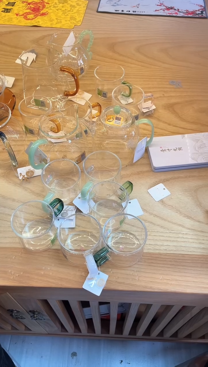 禾器/瑞币纹-宴臣壶/浅玉+泽然茶海/浅玉+清禾杯浅玉/ 6个