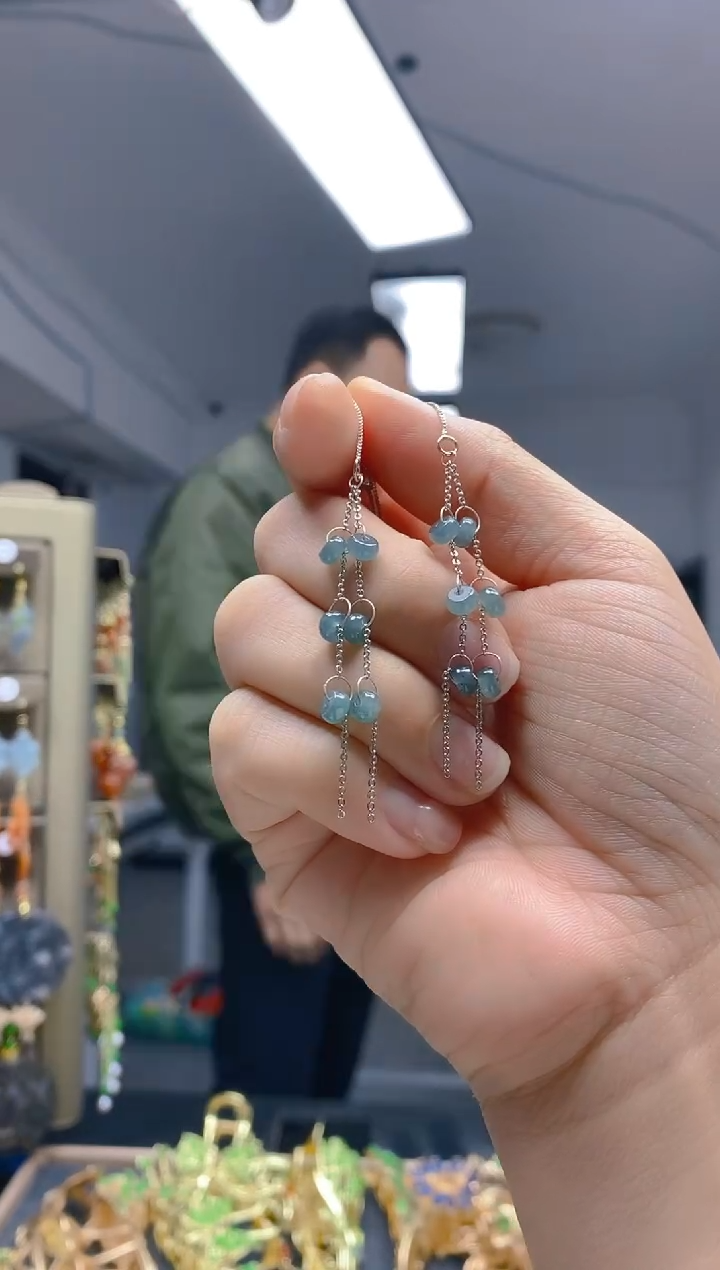 【闪购商品】翡翠耳饰合金455翡翠耳线