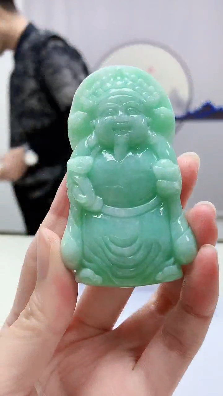 定制翡翠未镶嵌5159zm-毛货挂件财神49