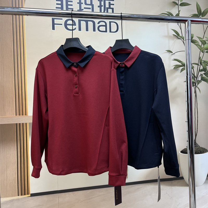 菲玛掂261017正品2026春季新款POLO领宽松显瘦百搭T恤长袖上衣女