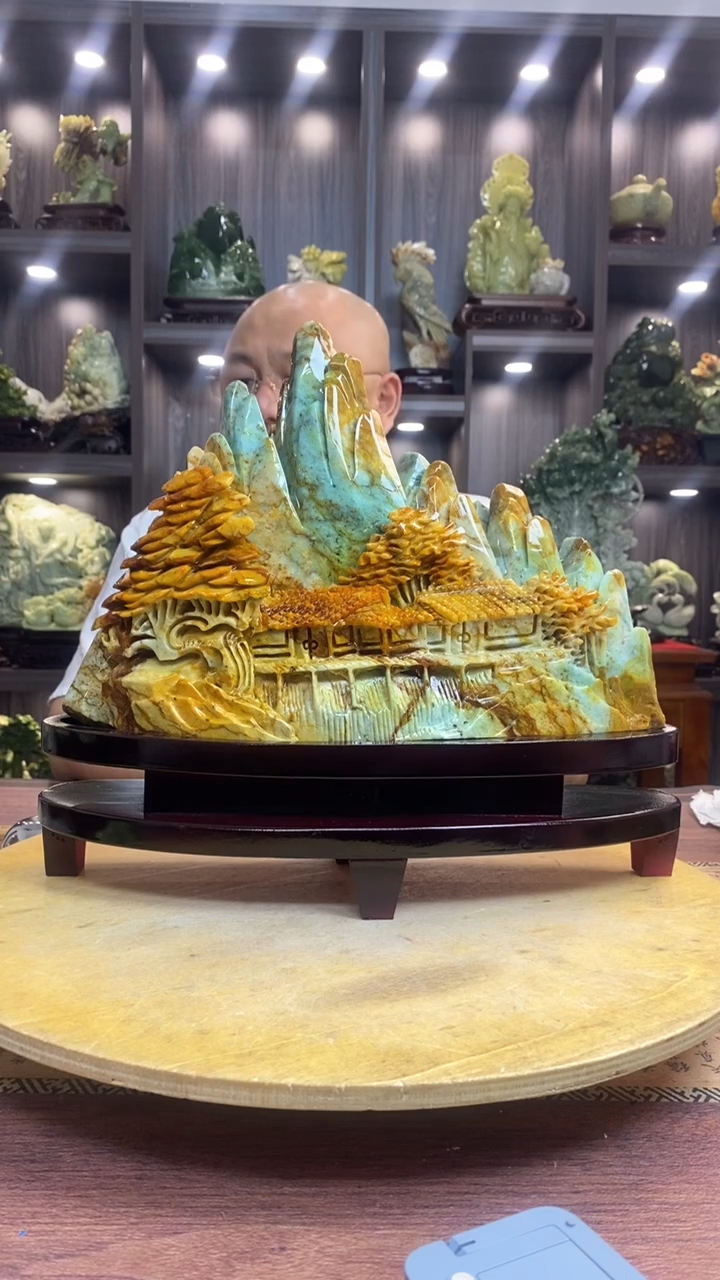 玉G****.玉岫岩料手工雕刻装饰摆件居家送礼一物一图精品摆件