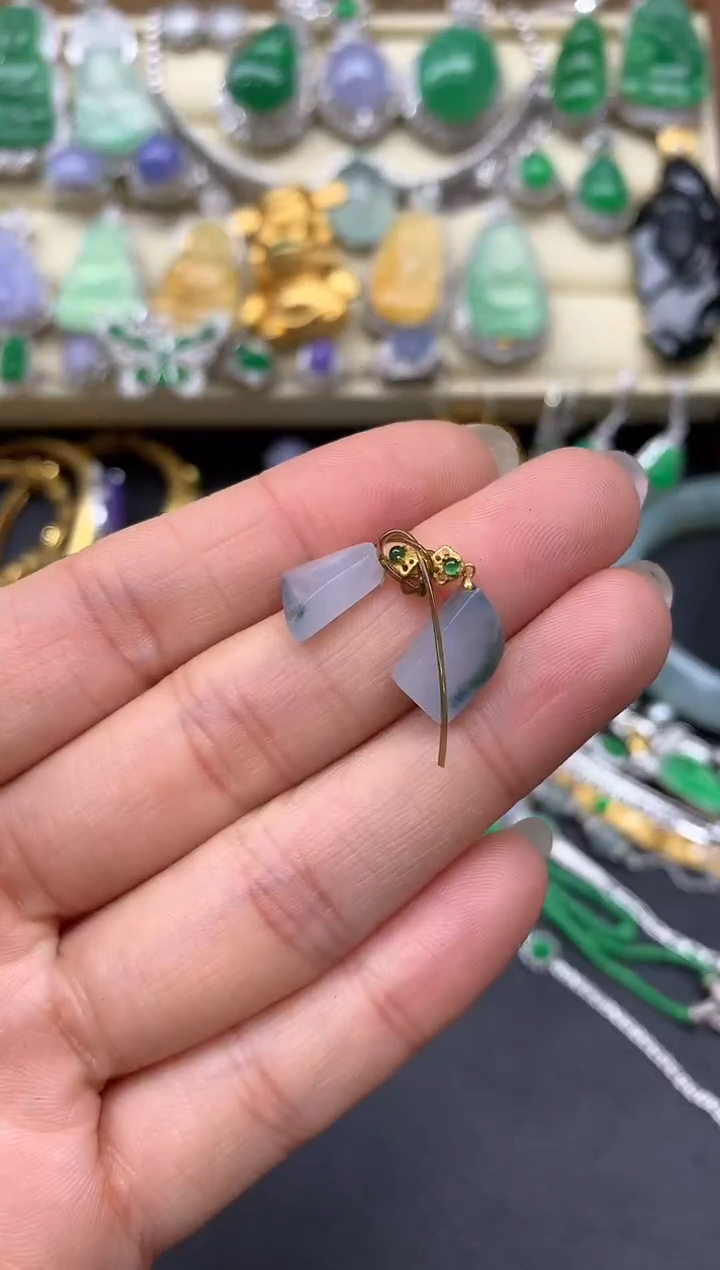 【闪购商品】翡翠耳饰未镶嵌139-中国好珍宝