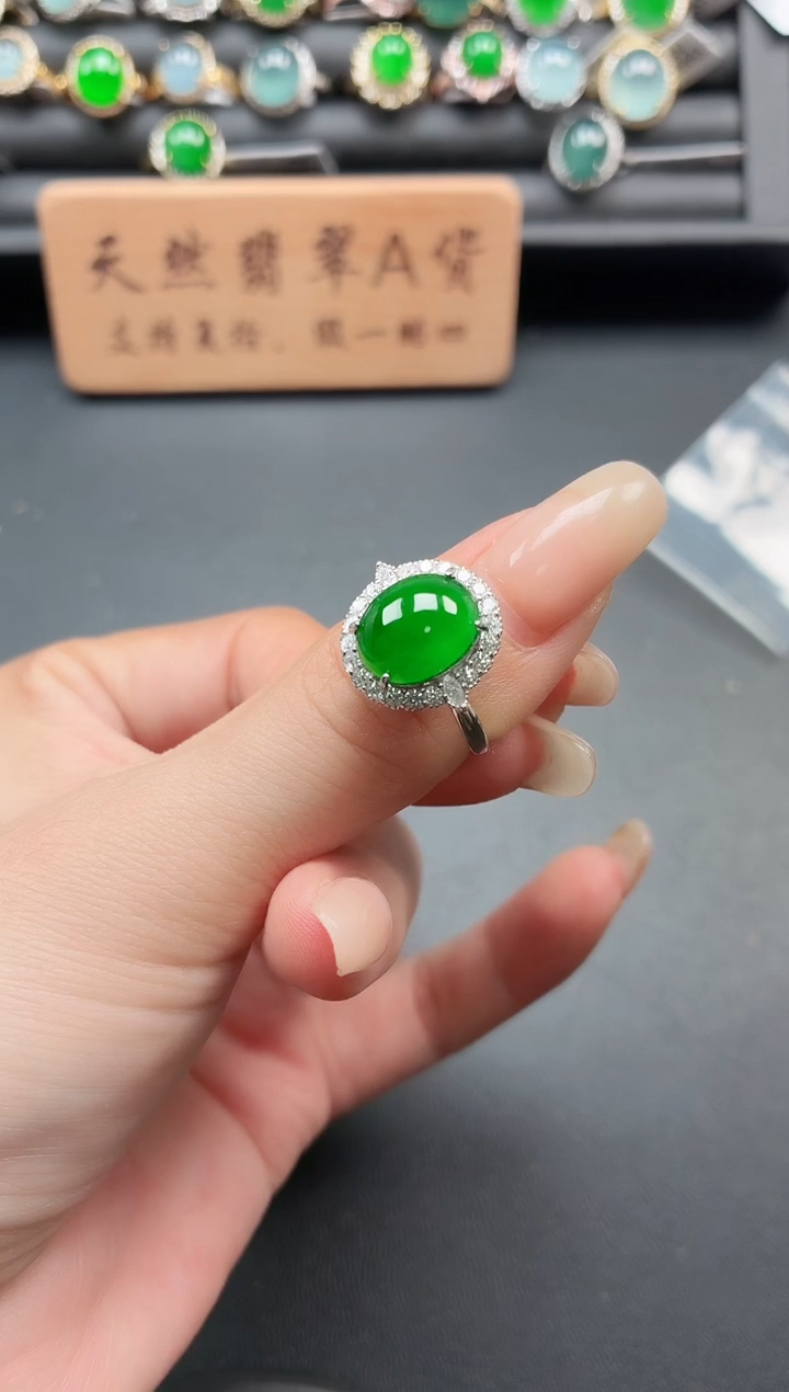 银S925镶嵌戒指翡翠11111