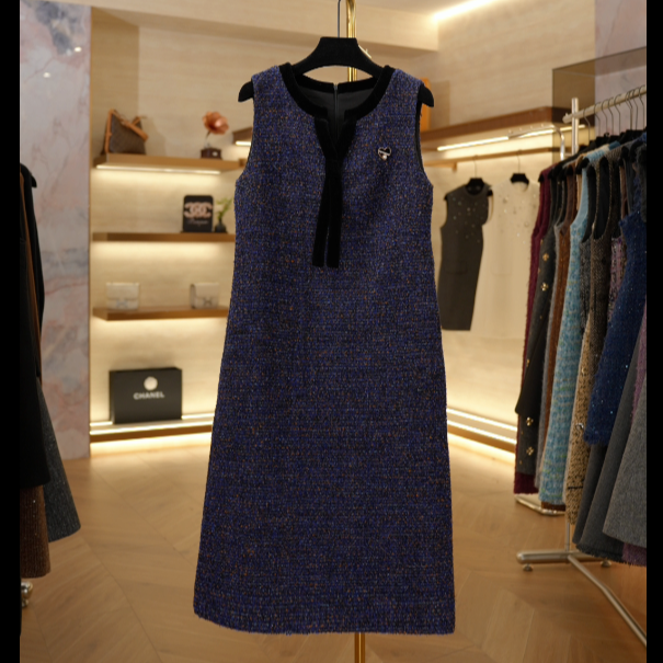 【J】2025秋冬新款韩系气质直筒连衣裙H253-8058