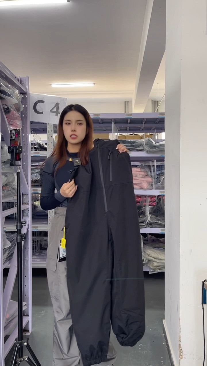 聚酯纤维3L背带裤NCPC23026  黑色L码