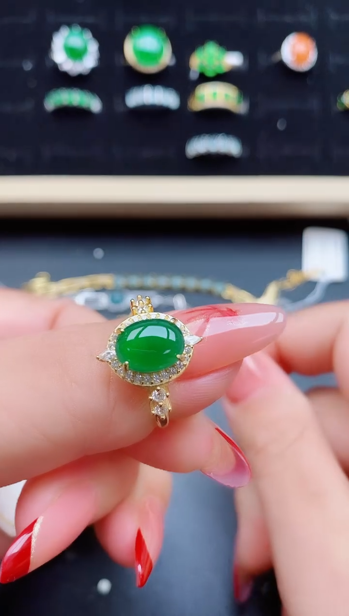 【闪购商品】翡翠戒指银S925镶嵌321321