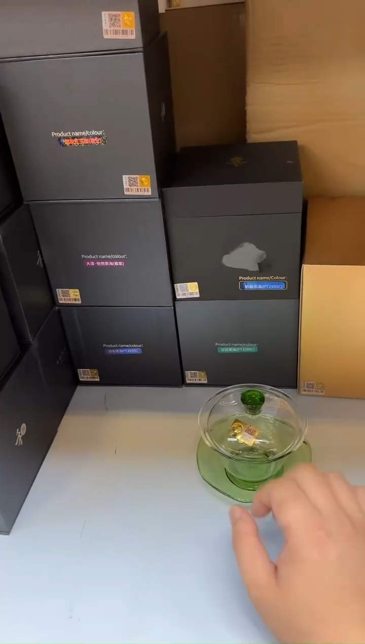 禾器-荷叶盖碗-湖绿色