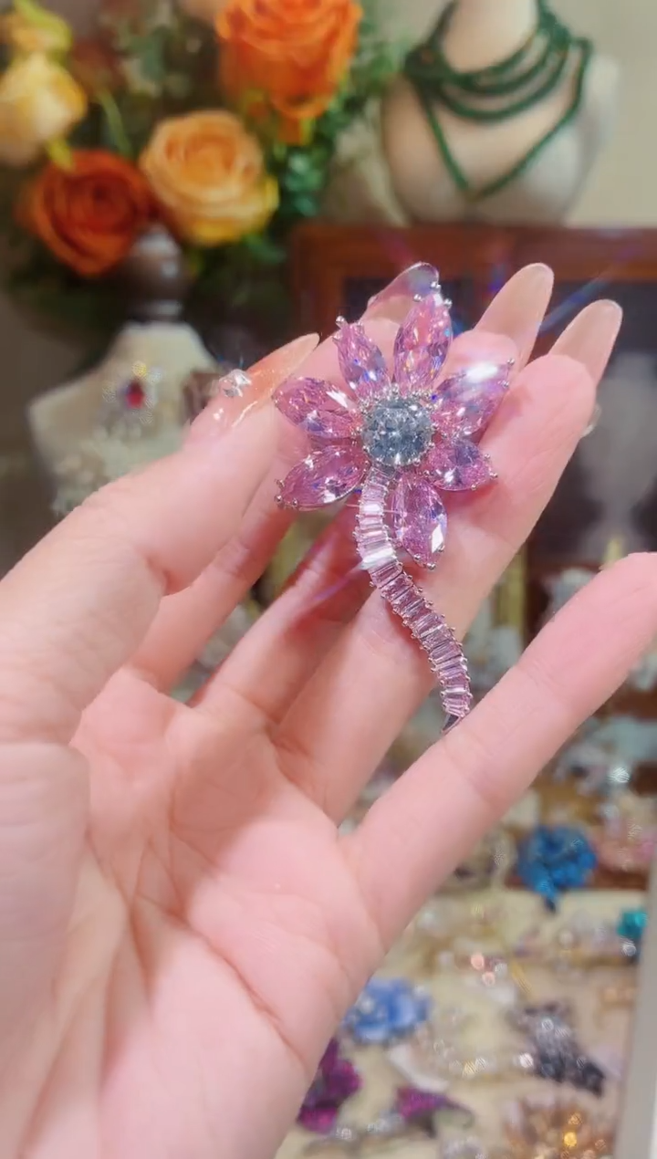 合成立方氧化锆铜合金粉色流光