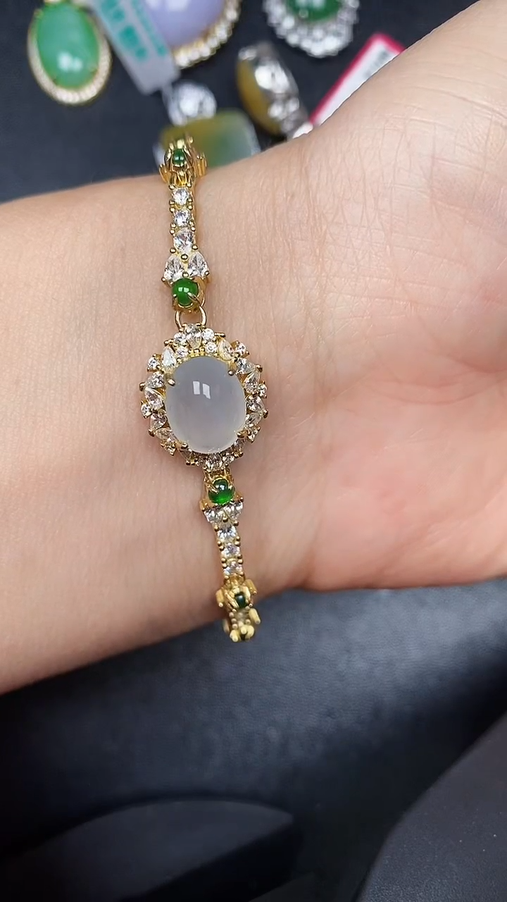 银S925镶嵌戒指翡翠2400