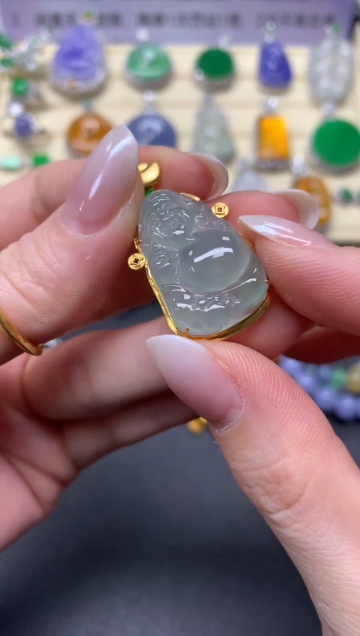 【闪购商品】翡翠吊坠(不含链)18K金镶嵌吊坠|2800+280