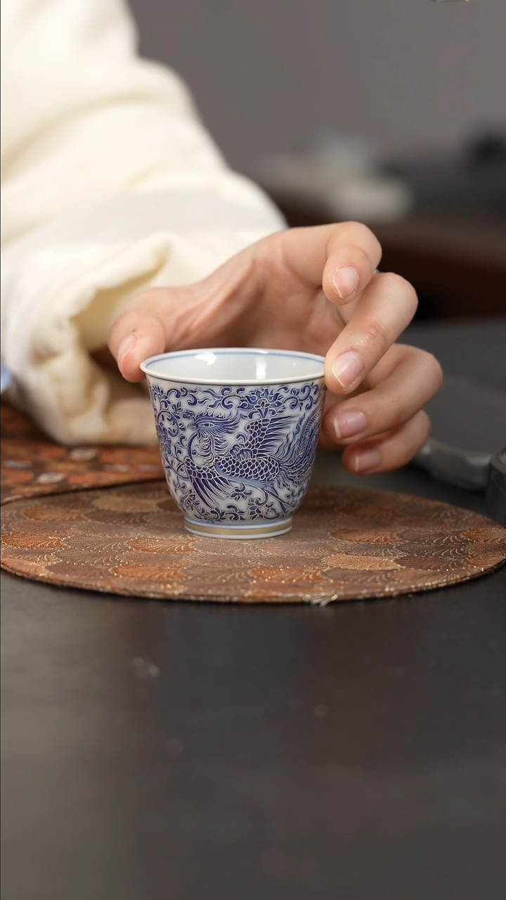 【闪购商品】杯四景堂青花描银