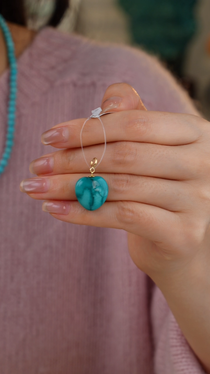 【闪购商品】绿松石吊坠(不含链)18K金镶嵌1