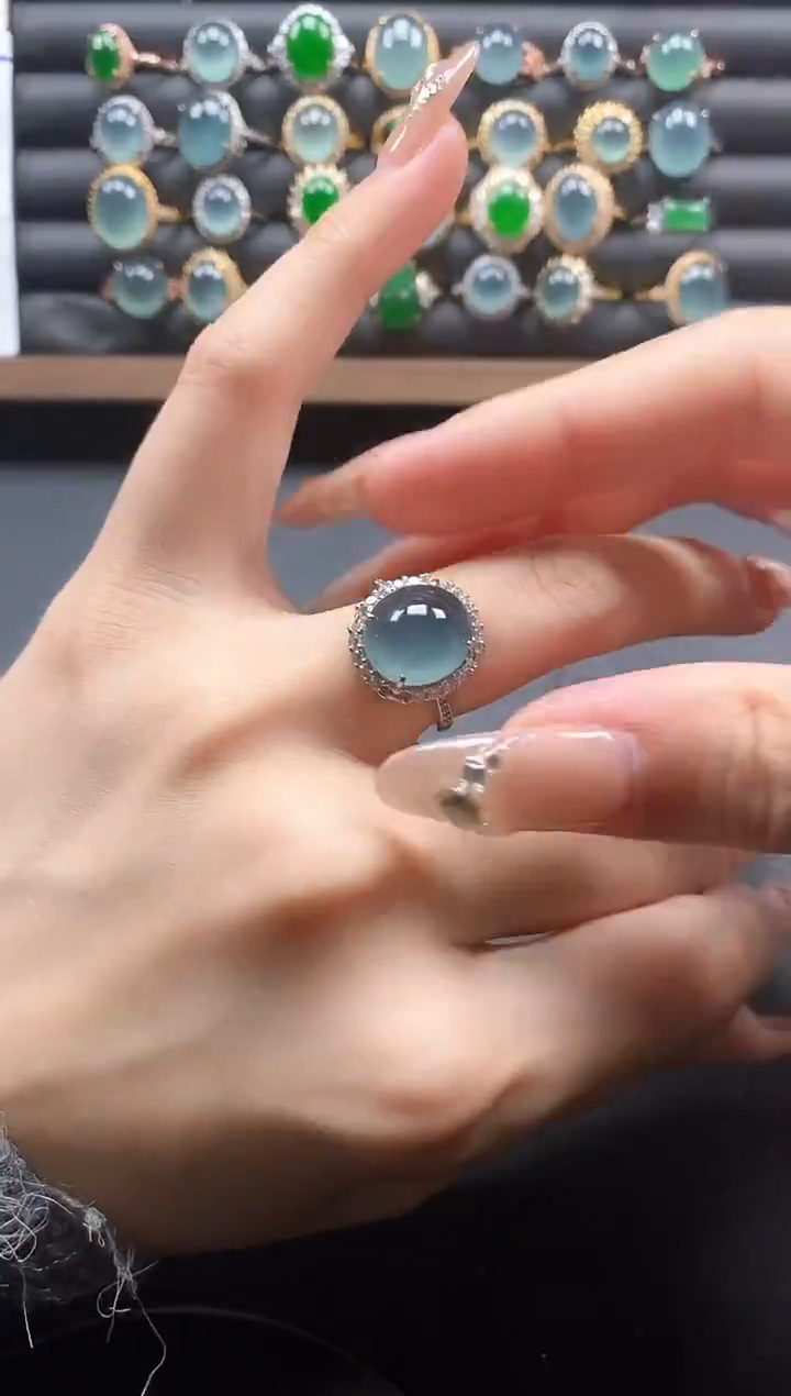 银S925镶嵌戒指翡翠51151