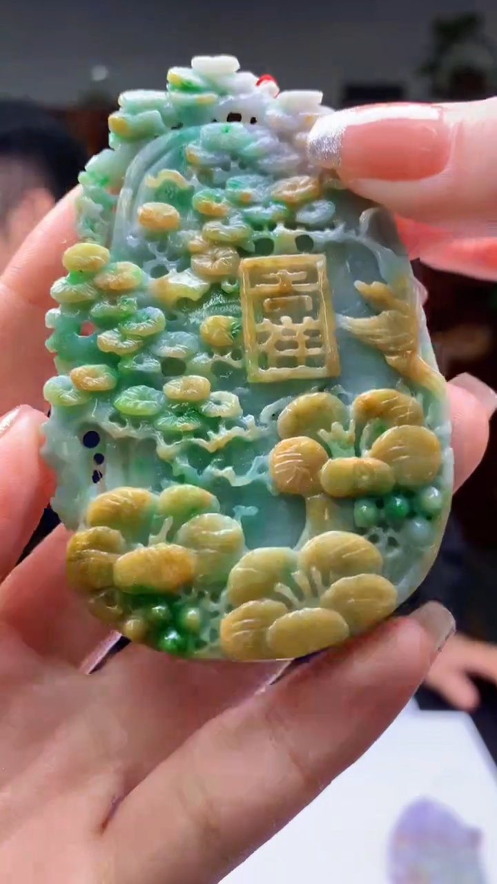 【闪购商品】定制翡翠未镶嵌1015ry-毛货挂件43