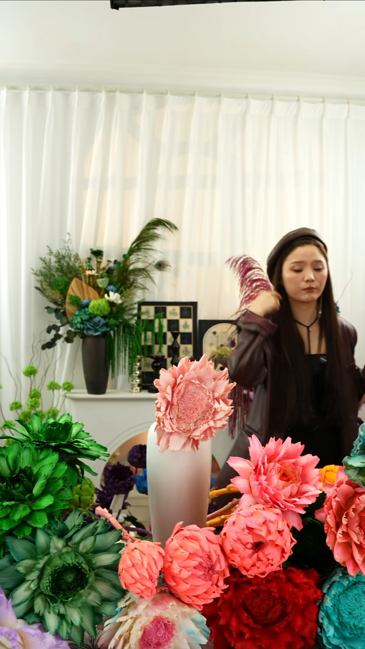 上****华永生花霸王花1 个头叶片有伤【樱花粉】A25