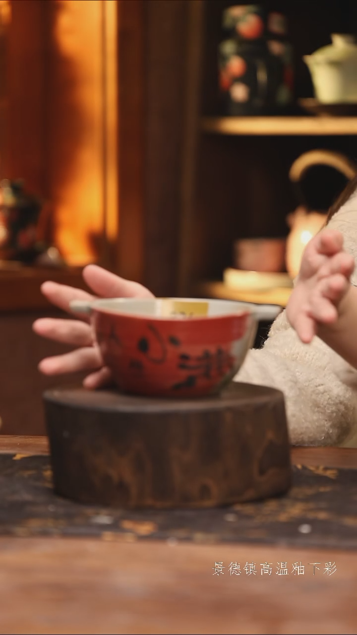 陶瓷景德镇高温釉下手绘陶瓷@L324@