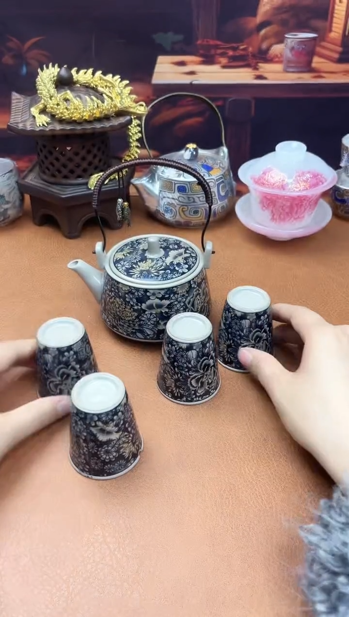 陶瓷茶具摆件旅行套组