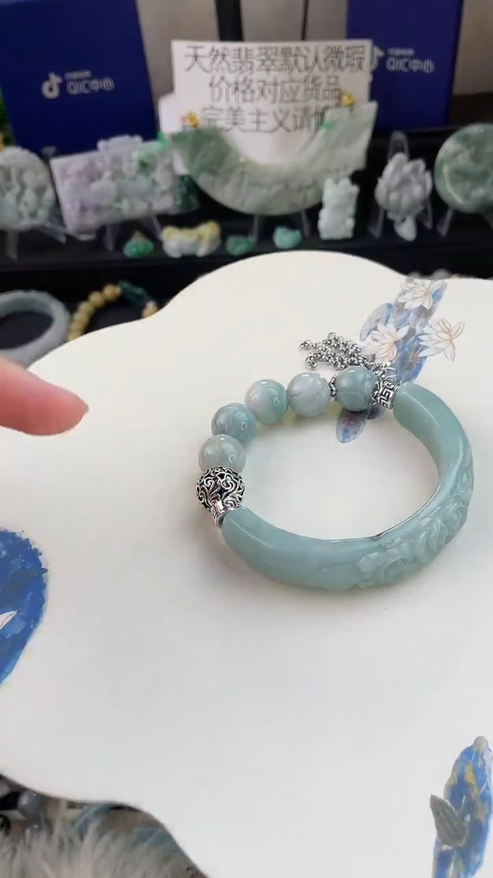 未镶嵌手链翡翠叶**秋手工定制默认微瑕主播介绍为准