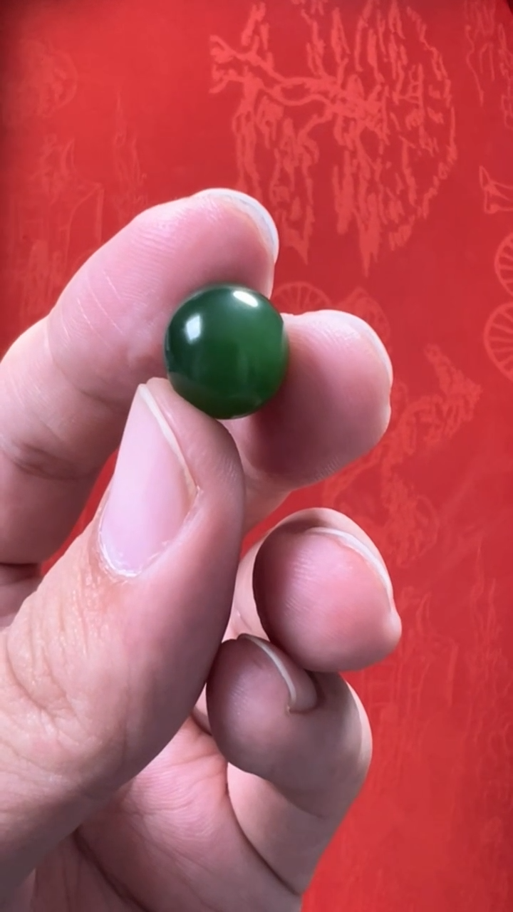 未镶嵌和田玉挂件俄碧微猫11.8mm圆珠单珠