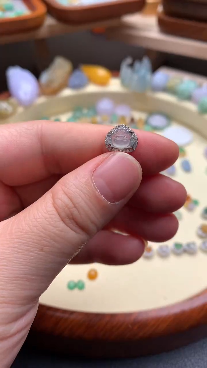 【闪购商品】翡翠颈饰银S925镶嵌翡翠佛公