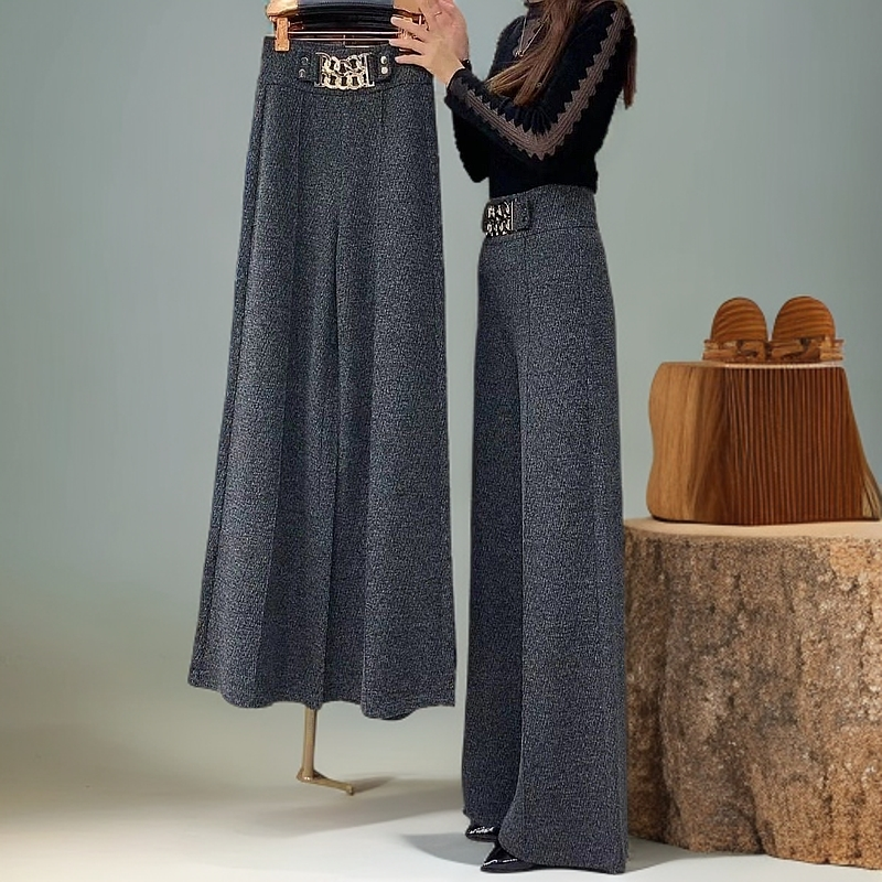 2025年货宽松垂感阔腿裤高级感轻奢中年筒裤高腰显瘦长腿百搭长裤
