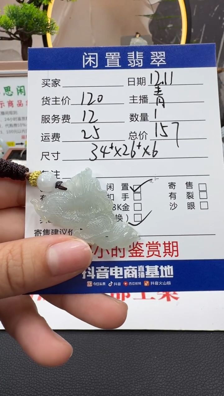 颈饰未镶嵌翡翠挂件
