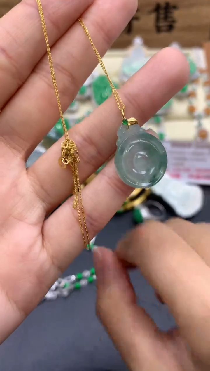 【闪购商品】翡翠颈饰18K金镶嵌273-中国好珍宝