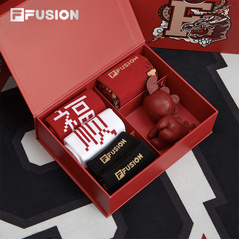 FUSION24龙年限定新年礼盒男女同款运动休闲潮袜T13U412305F