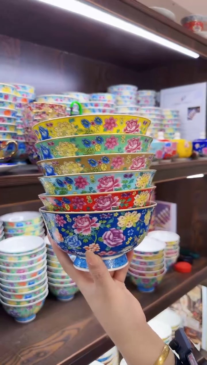 珐琅  6英寸面碗6个景德镇陶瓷