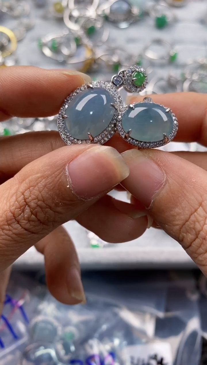 银S925镶嵌戒指翡翠333---4