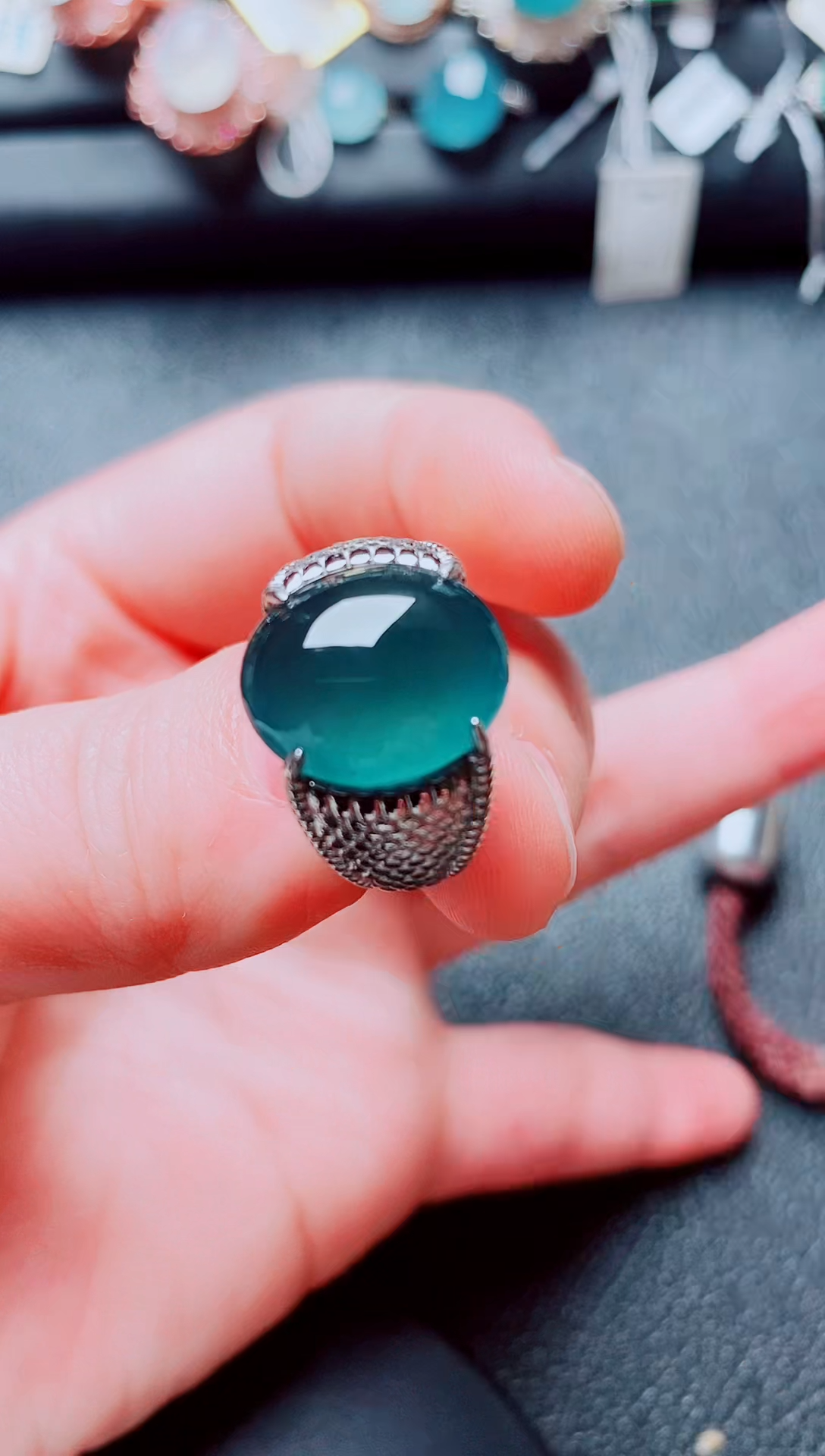 银S925镶嵌戒指翡翠111