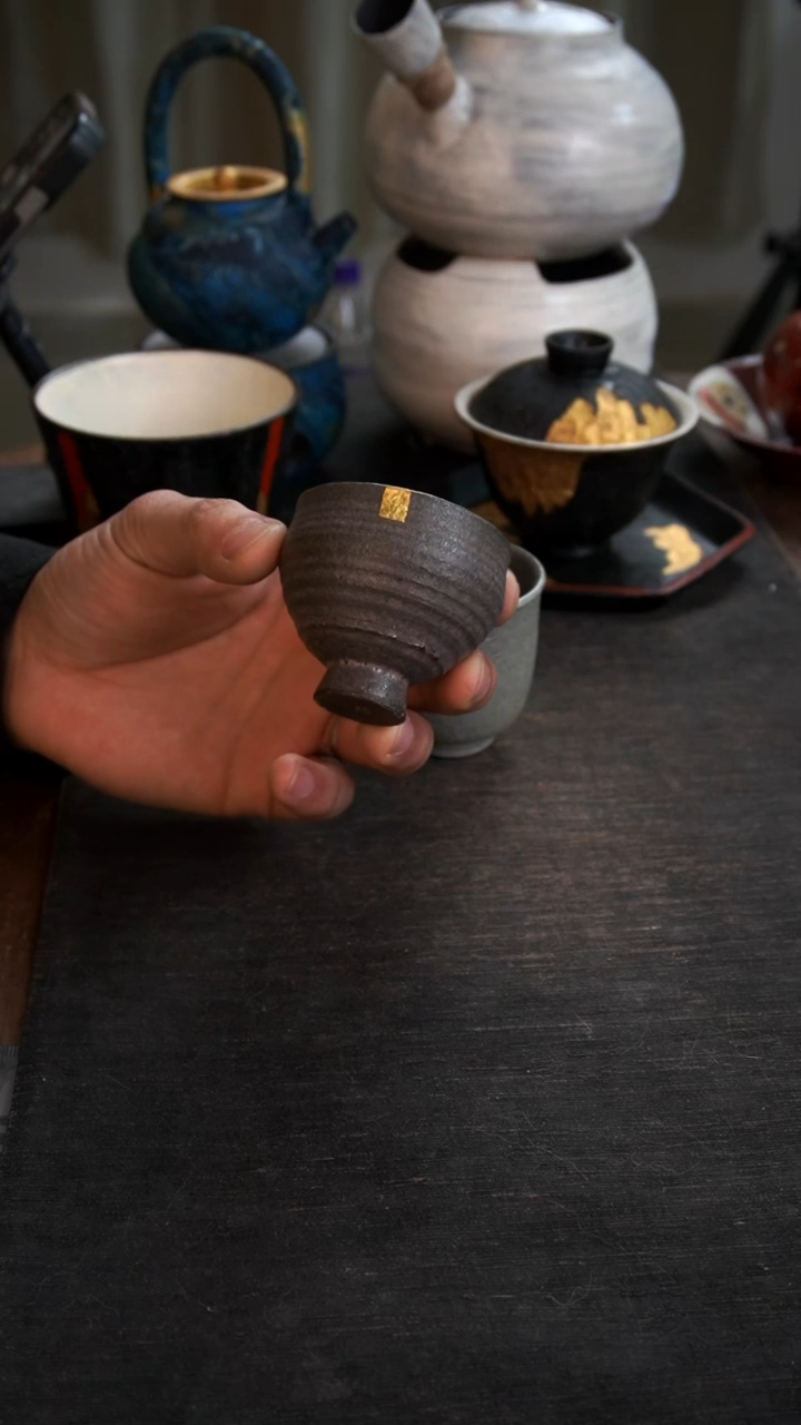 【闪购商品】其他粉引金箔杯820小康茶器