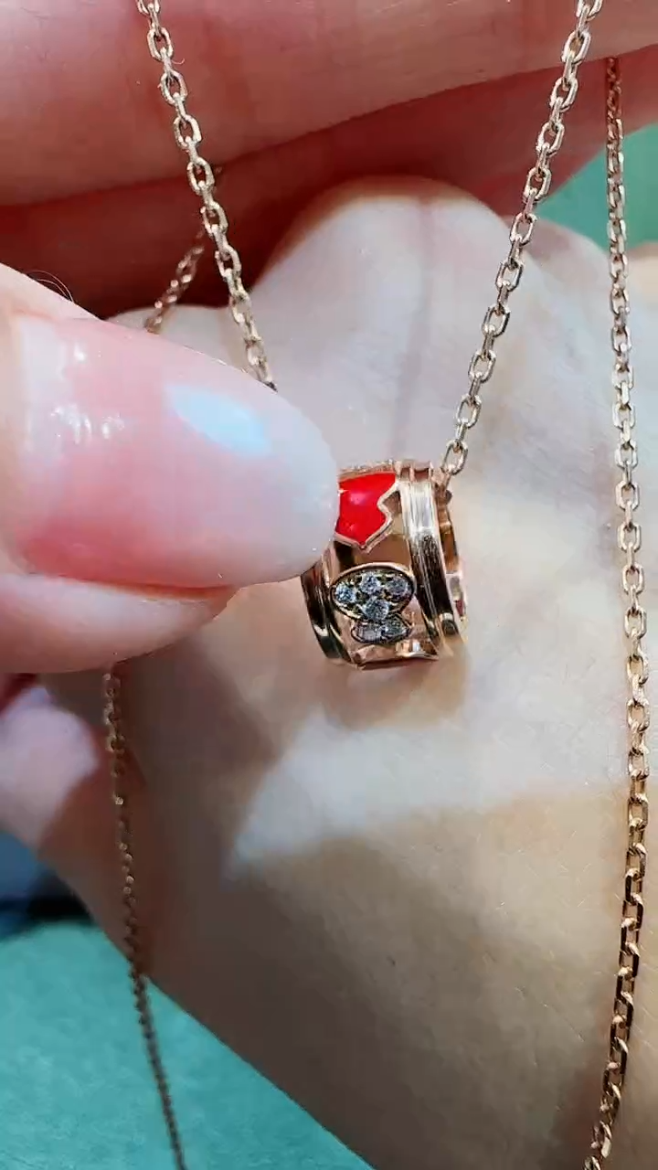 【闪购商品】钻石吊坠(不含链)18K金镶嵌18K金钻石路路通吊坠